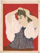 Woman Combing Her Hair